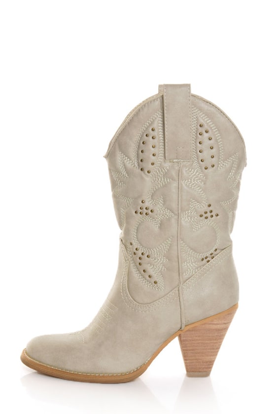 Very Volatile Denver Off White Embroidered Cowboy Boots