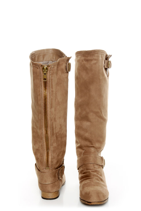 Diva Lounge Tosca 01A Taupe Knee High Riding Boots