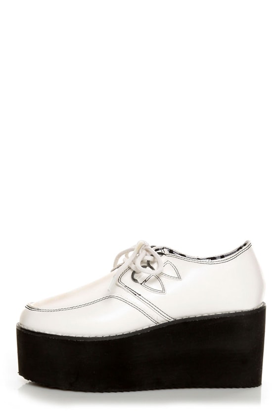 white lace platforms