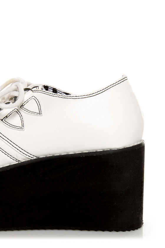 white lace platforms