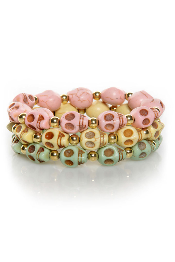 Dead Ahead Skull Stretch Bracelet Set
