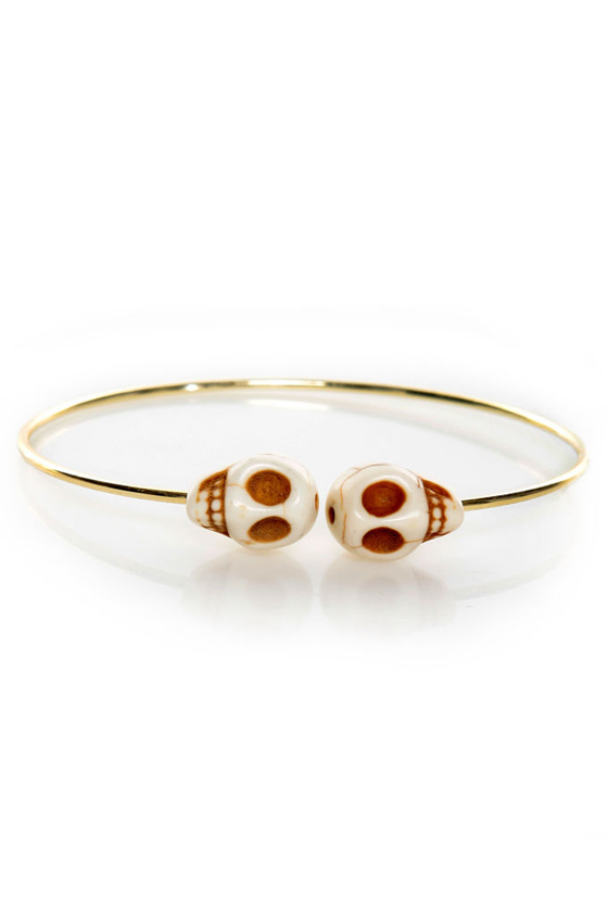Dead End Gold Skull Bracelet