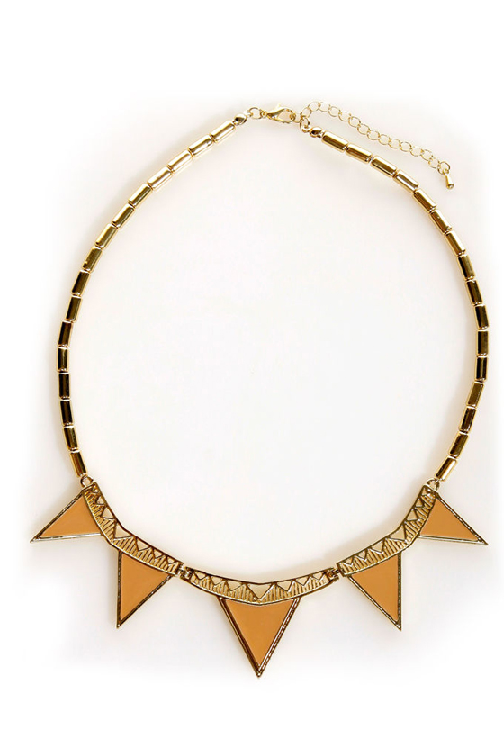 Don't Look Back in Angles Gold Collar Necklace