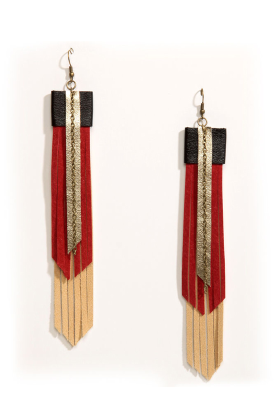 Claire Fong Arizona Skies Fringe Leather Earrings