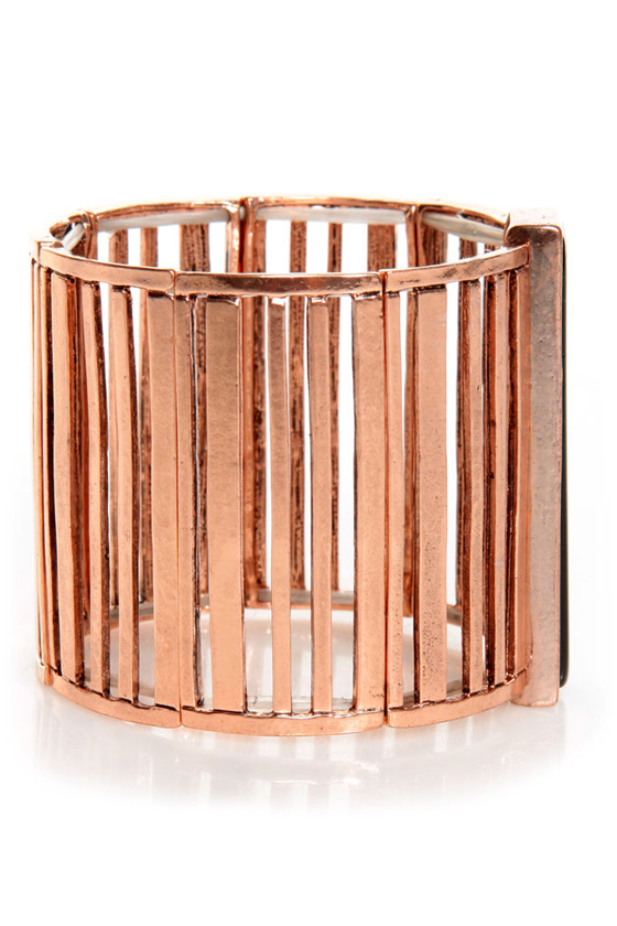 Barred for Life Copper Stretch Bracelet