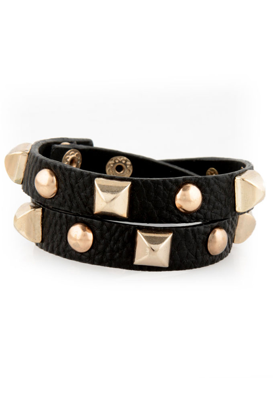 Backstage Pass Studded Black Cuff
