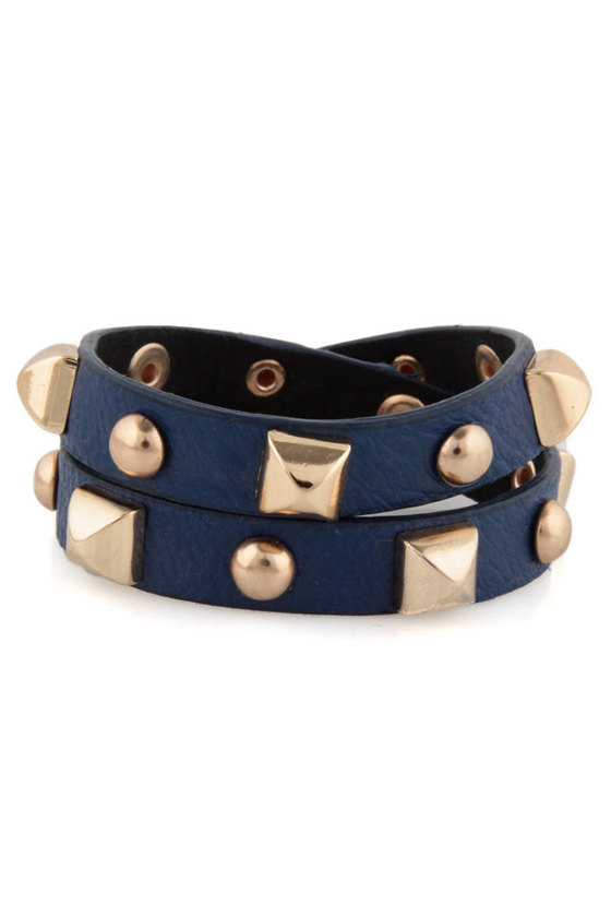 Backstage Pass Studded Blue Cuff