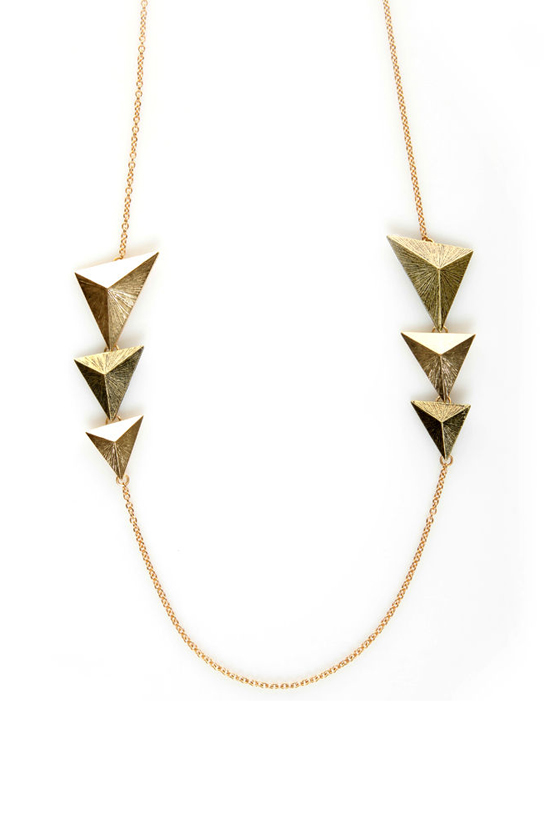 Power Trio Gold Triangle Necklace