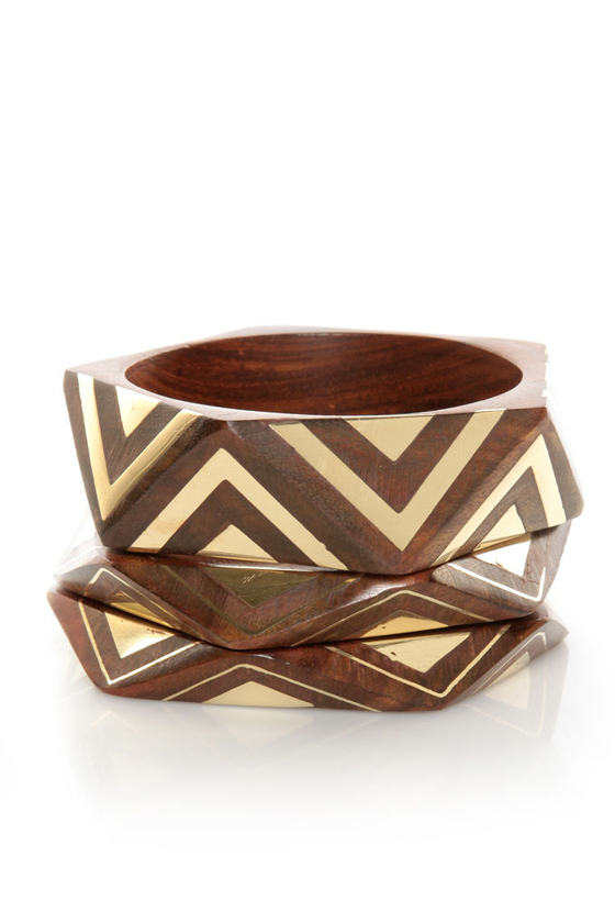 Angle of the Morning Brown and Gold Bangle Set