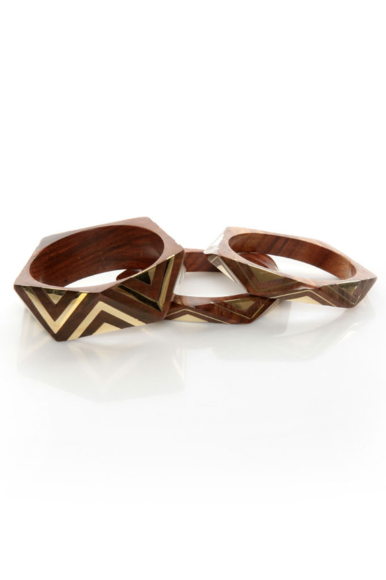 Angle of the Morning Brown and Gold Bangle Set