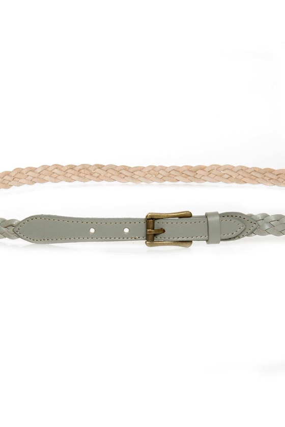 Cool Braided Belt - Grey Belt - Leather Belt - $23.00