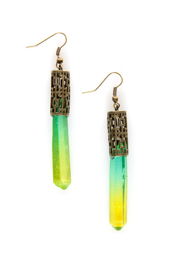 Xanadu Green Crystal Earrings