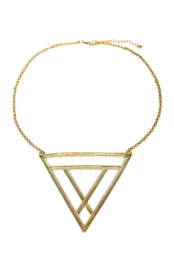 Tri Me Gold Triangle Necklace