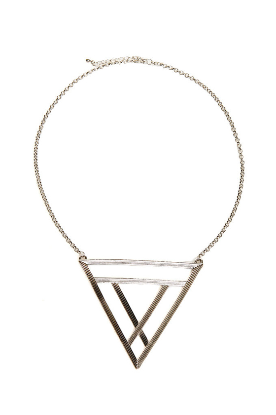 Tri Me Silver Triangle Necklace