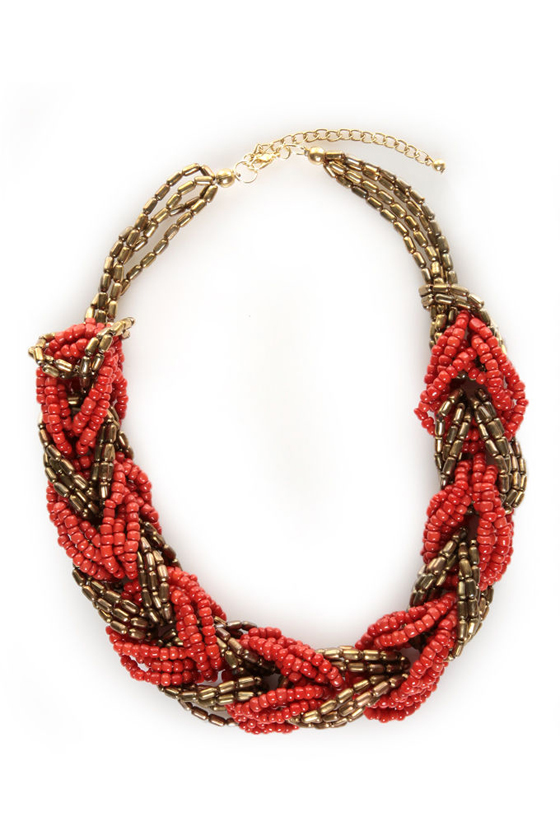 Marrakesh Gold and Red Necklace