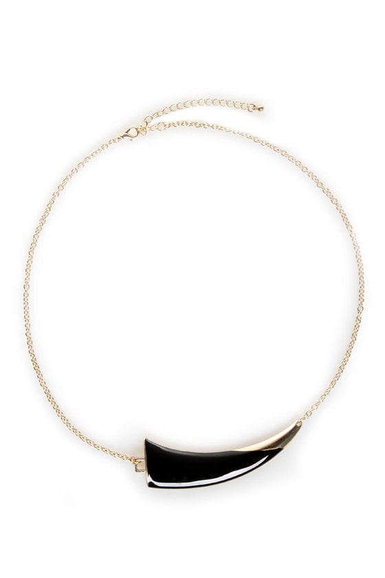 Cool Black Claw Necklace - Gold Necklace - Collar Necklace - $15.00 - Lulus