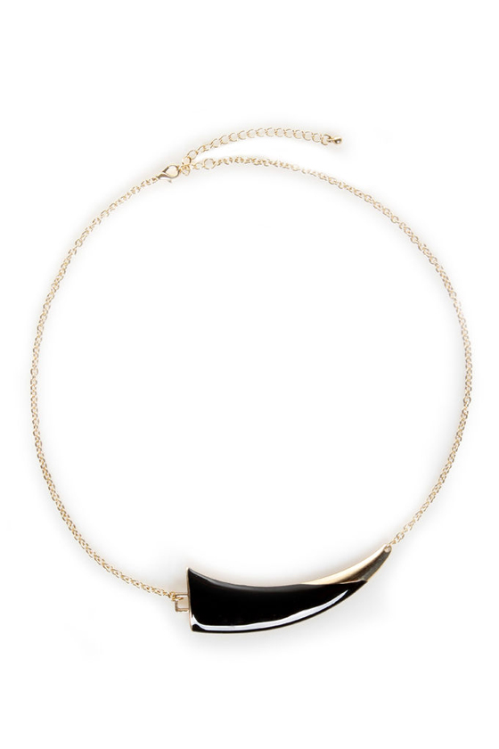 Fierce Forever Black and Gold Claw Necklace