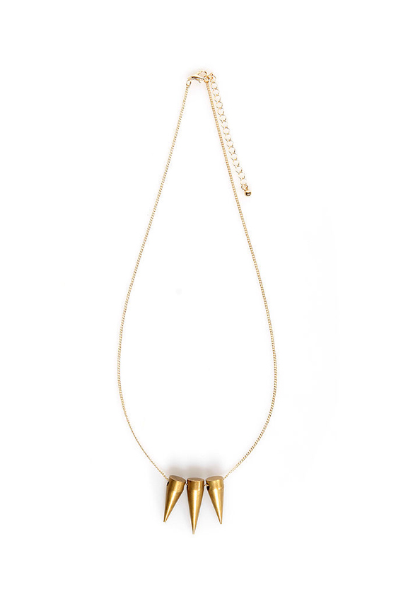 Speeding Bullet Gold Spike Necklace