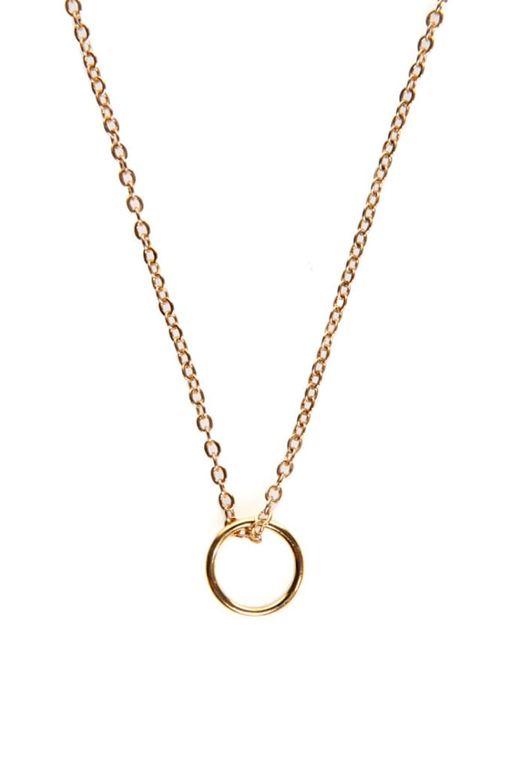 Tiny Ring Necklace - Minimalist Necklace - Gold Necklace - Pendant ...