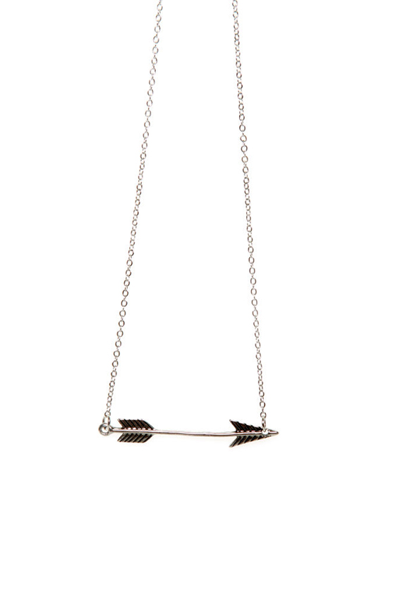 Straight and Arrow Silver Arrow Necklace