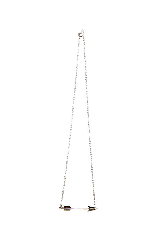 Straight and Arrow Silver Arrow Necklace