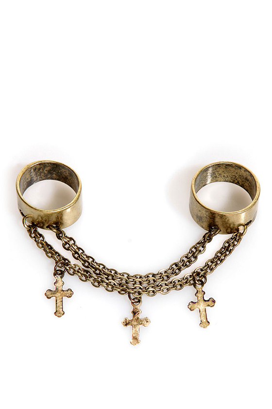Joint Cuff-stody Gold Ring Set