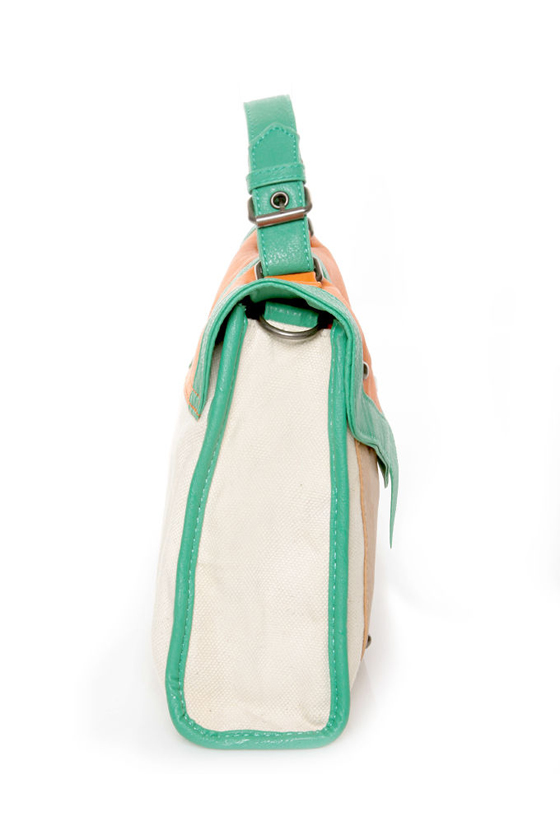 Carrot Cake Mint Color Block Purse