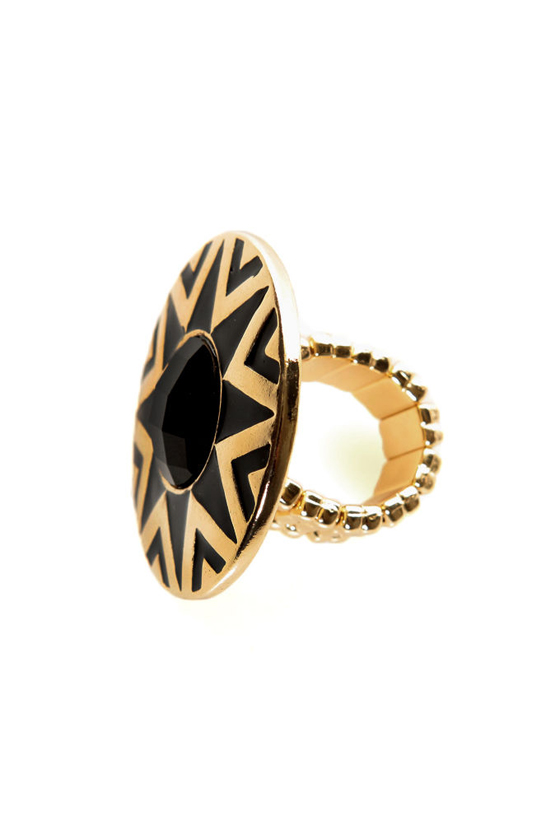 Black Hole Sun Black and Gold Ring