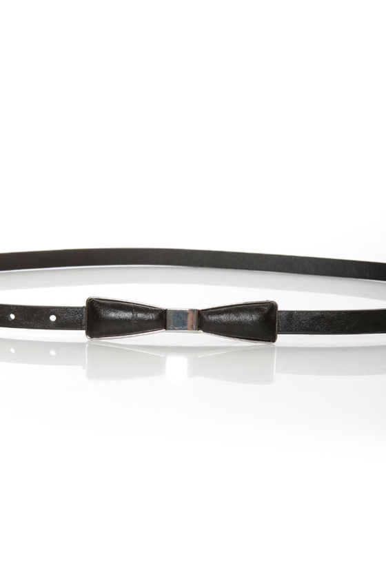 Decoration of Independence Skinny Black Bow Belt
