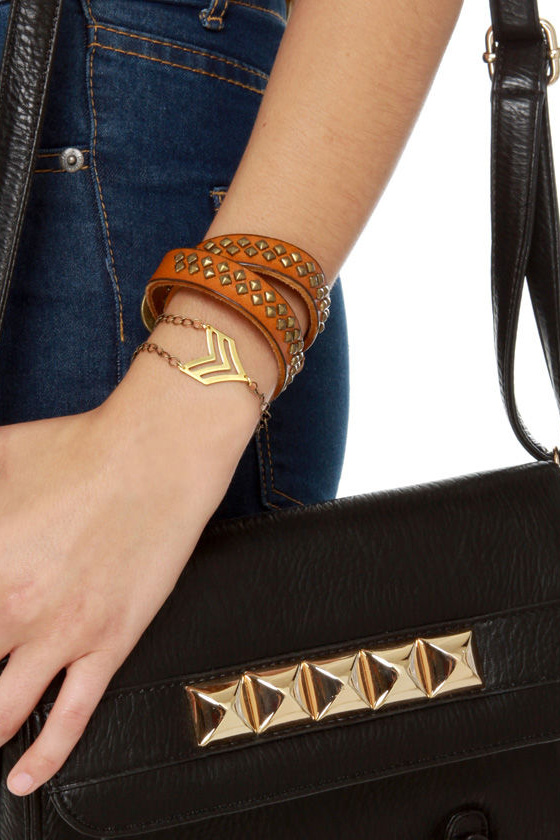 I Adorn U This Way Gold Chevron Bracelet