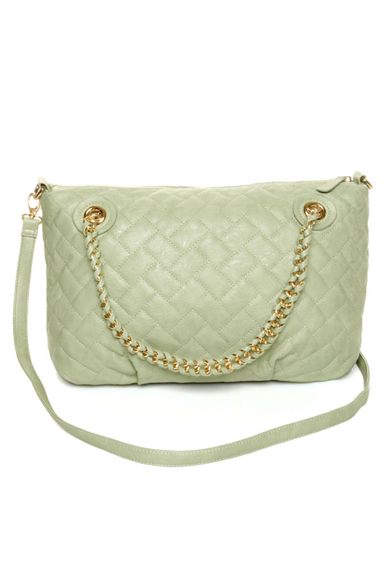 We Quilt This City Mint Green Handbag