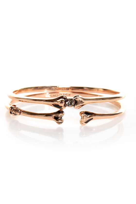 Wildfox Bone and Only Rose Gold Bangle Set