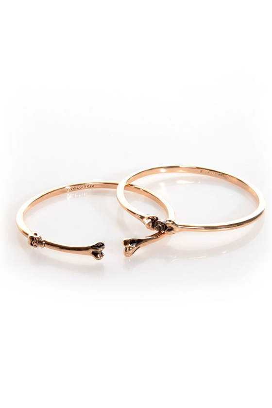 Wildfox Bone and Only Rose Gold Bangle Set