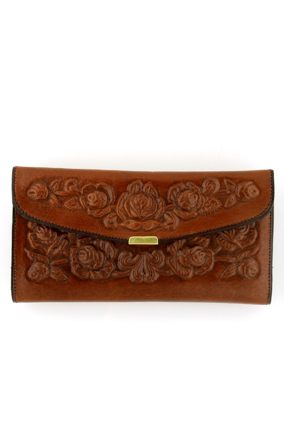 Spanish Rose Wallet in Coffee