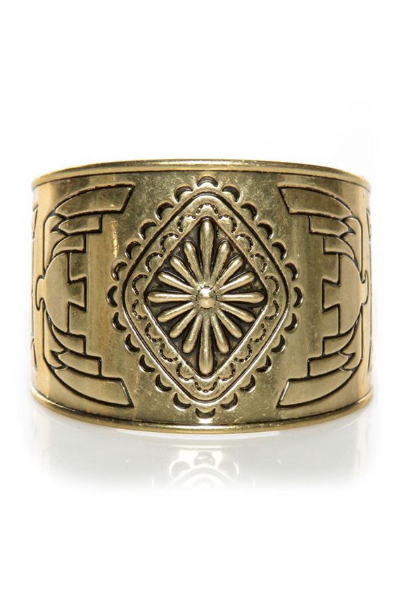 Fortunate Sun Gold Cuff Bracelet