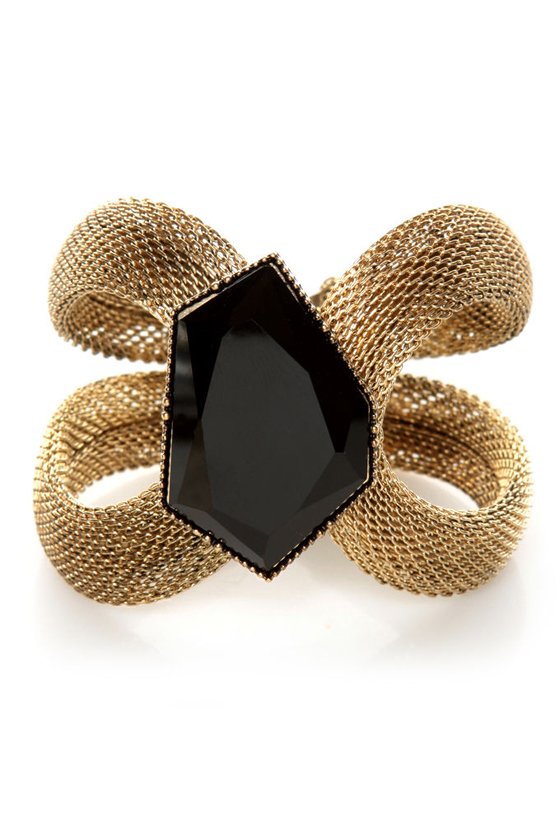 The Sorceress's Stone Gold Cuff Bracelet