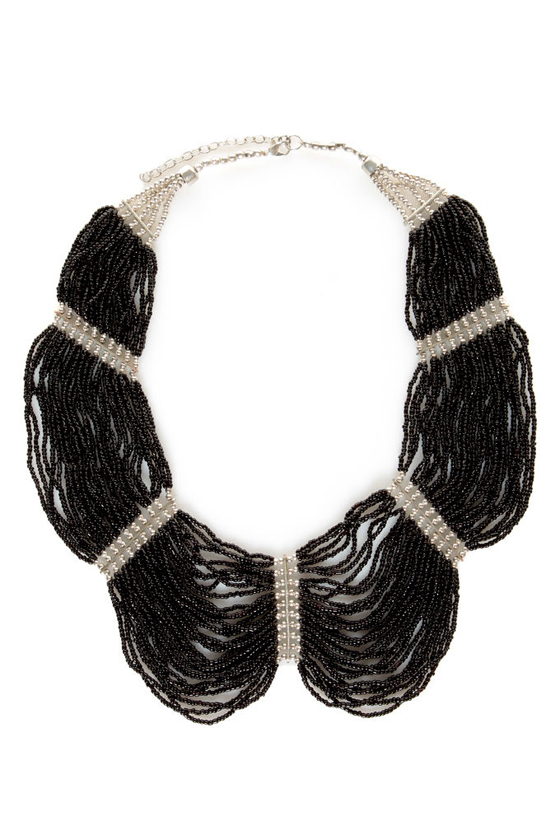 Regalia Black Beaded Necklace