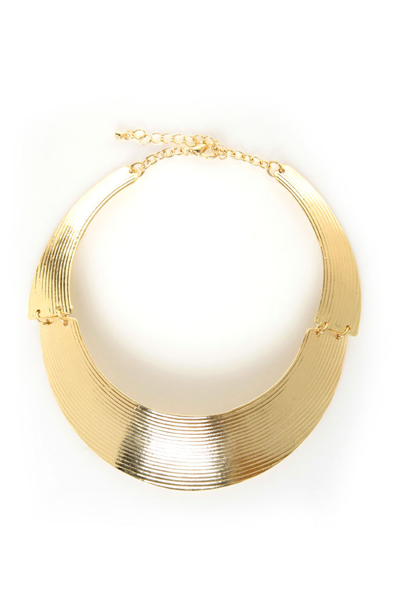 Round She Goes Gold Collar Necklace