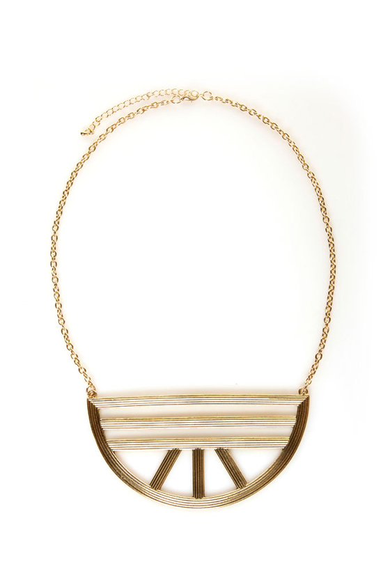 Mezaluna Gold Statement Necklace
