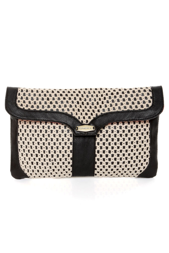 O'Neill Sandalwood Crochet Black Clutch