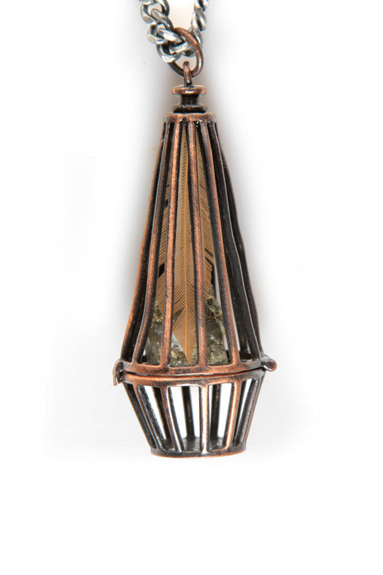 Obey Trapped Cage Necklace