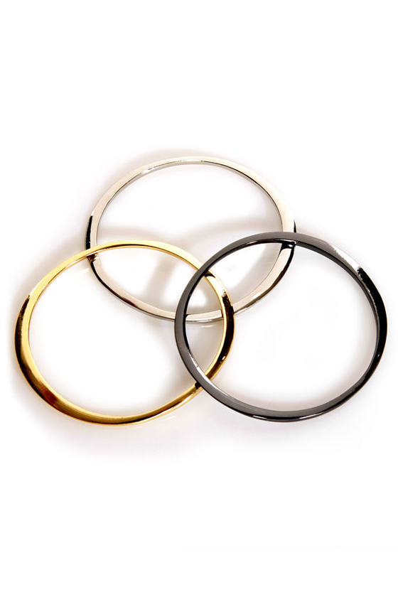 Urban Arm-er Multi Silver Bangle Set