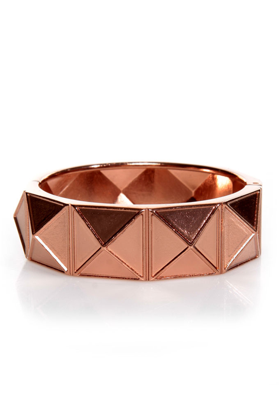 On the Facet Track Rose Gold Cuff Bracelet