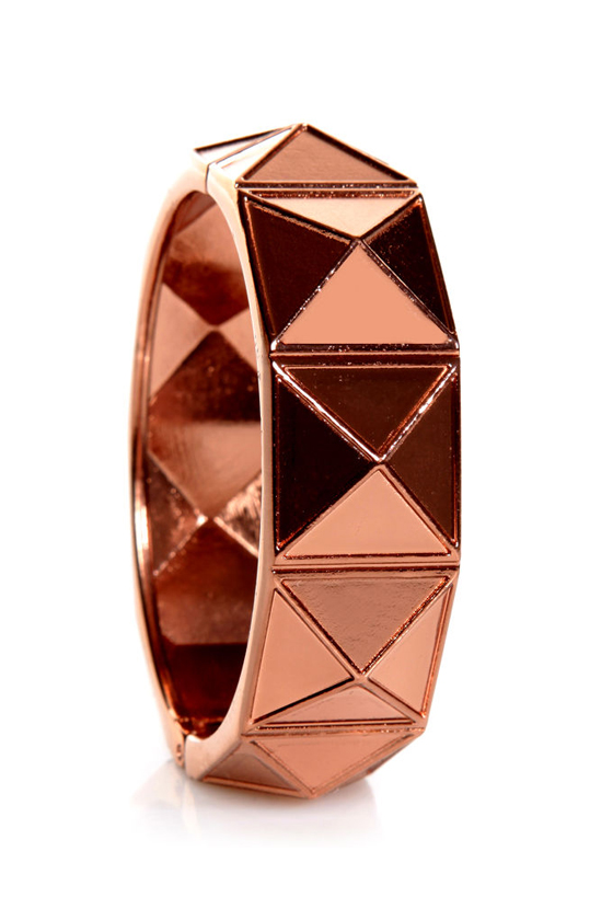 On the Facet Track Rose Gold Cuff Bracelet