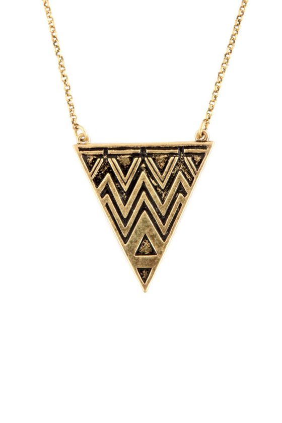 Pythagorean Theorem Gold Necklace