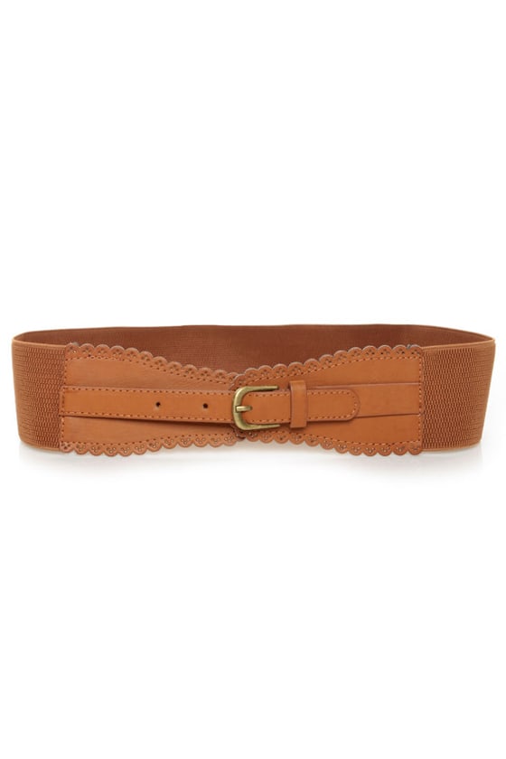 Cute Tan Belt - Ruffle Belt - Brown Belt - $11.00