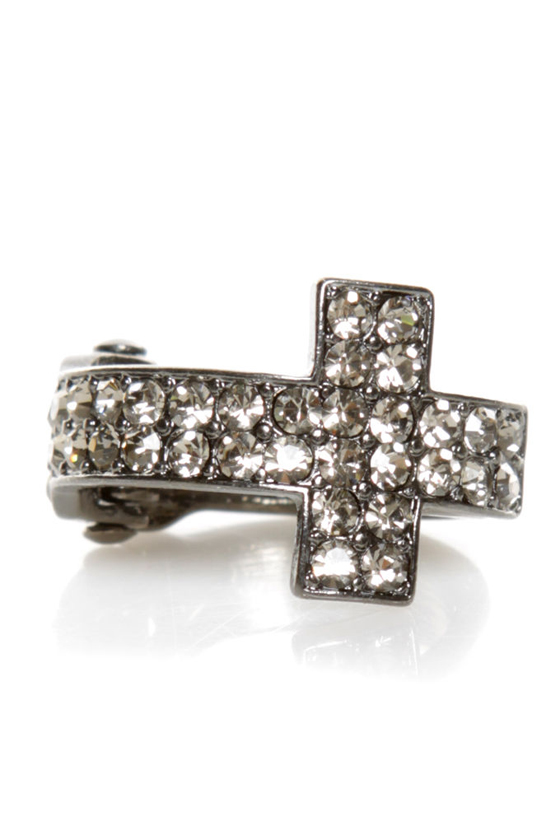 Let It Shine Rhinestone Cross Ring