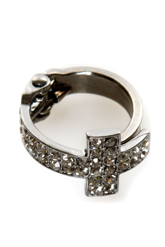 Let It Shine Rhinestone Cross Ring