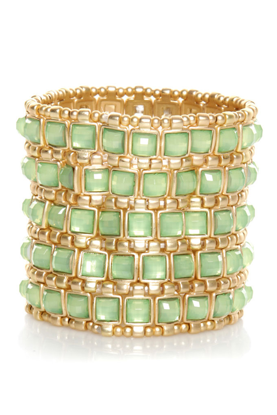 Ooh La Luxe Mint Green Stretch Bracelet