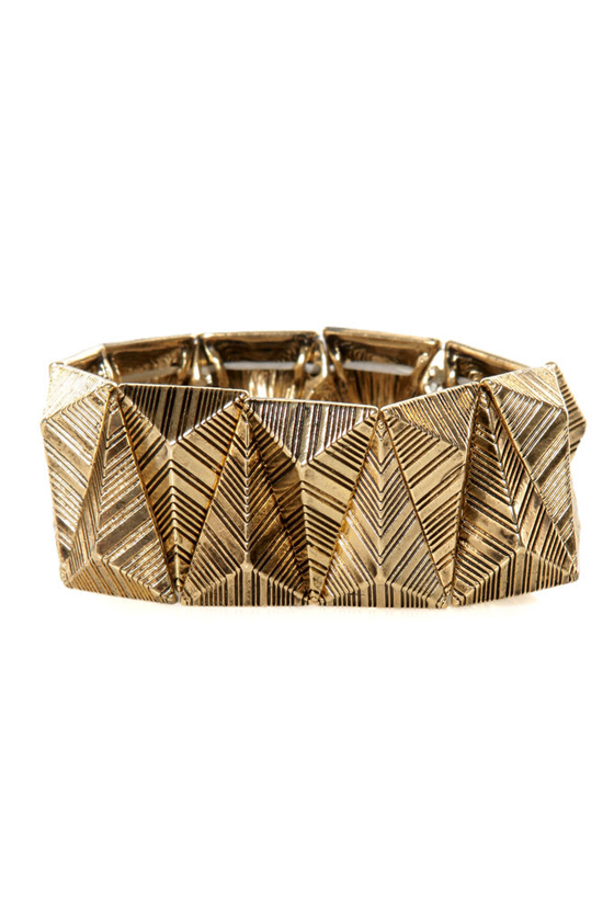 What's Your Angle? Gold Stretch Bracelet